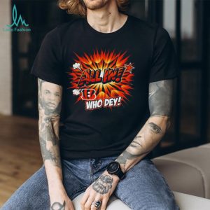 Cincinnati Bengals All In Who Dey Comic Explosion Graphic T Shirt