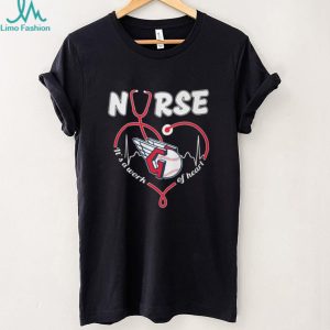 Cleveland Guardians Nurse T Shirt MLB Baseball It's a Work of Heart Nursing T Shirt