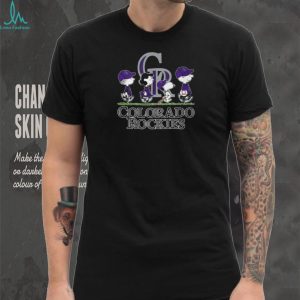 Colorado Rockies Charlie Brown Snoopy Lucy Linus Peanuts Baseball Walking Team T Shirt