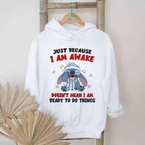 Cute Stitch Sleeping Just Because I Am Awake Unisex T Shirt