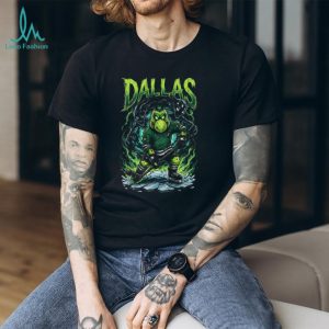 Dallas Hockey Alien Monster Mascot Ice Skating Graphic T Shirt