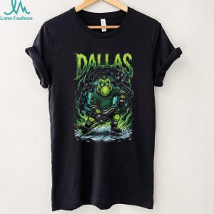 Dallas Hockey Alien Monster Mascot Ice Skating Graphic T Shirt