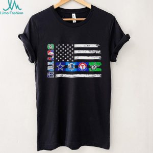 Dallas Texas Sports Team American Flag Grunge T Shirt