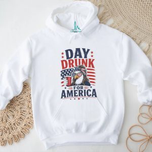 Day Drunk For America Eagle Sunglasses American Flag Patriotic T Shirt