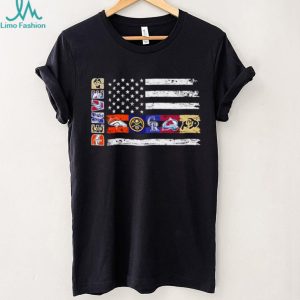 Denver Colorado Sports Team American Flag Grunge T Shirt