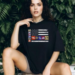 Denver Colorado Sports Team American Flag Grunge T Shirt
