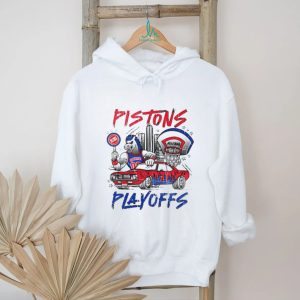 Detroit Pistons Mascot Hooper Muscle Car Playoffs Streetwear T Shirt