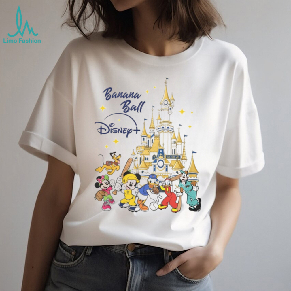 Disney Banana Ball Mickey And Friends Castle Baseball T Shirt Disney Banana Ball Mickey And Friends Castle Baseball T Shirt