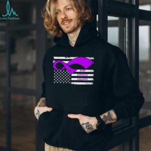Domestic Violence Awareness Purple Ribbon American Flag T Shirt