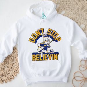 Don T Stop Believin Ice Hockey Player White Graphic Sports T Shirt