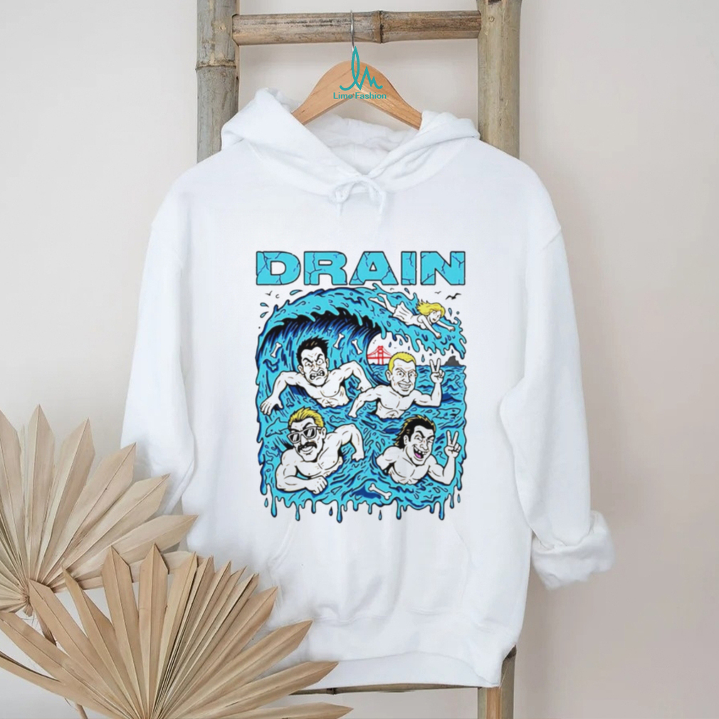 Drain Band Ocean Wave Golden Gate Surfer Graphic T Shirt Drain Band Ocean Wave Golden Gate Surfer Graphic T Shirt