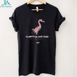 Flamingo Airlines No Return Flights Rocket Graphic T Shirt Funny Travel T Shirt