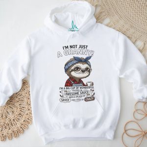 Funny Sloth Granny Covered In Awesome Sauce Grandma T Shirt