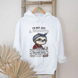 Funny Sloth Granny Covered In Awesome Sauce Grandma T Shirt