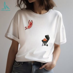 Funny Steak Jumping Into Grill Barbecue BBQ Lover Foodie T Shirt