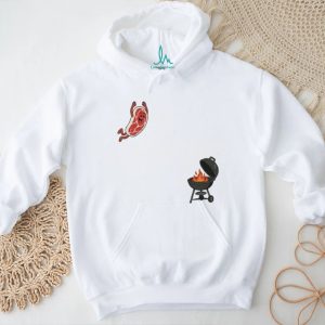 Funny Steak Jumping Into Grill Barbecue BBQ Lover Foodie T Shirt