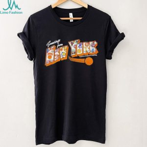 Greetings From New York Basketball Team City Collage Graphic T Shirt