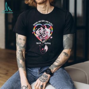 Hazbin Hotel Love In Hell Rainbow Heart Quote Graphic T Shirt
