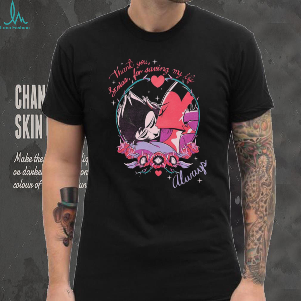 Hazbin Hotel Stolas and Blitz Romantic Quote Graphic T Shirt Hazbin Hotel Stolas and Blitz Romantic Quote Graphic T Shirt