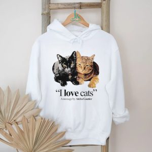 I Love Cats Message by Ateba Gautier Two Cats T Shirt