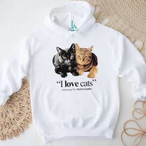 I Love Cats Message by Ateba Gautier Two Cats T Shirt