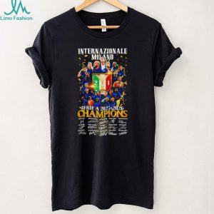 Internazionale Milano Serie A 2025 2026 Champions T Shirt Inter Milan Squad Signatures T Shirt