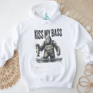 Kiss My Bass Funny Sasquatch Fishing Bigfoot Outdoors Graphic T Shirt