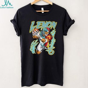 Lemon 6 Football Player Flame Neon Athletic T Shirt