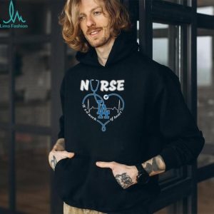 Los Angeles Dodgers Baseball Nurse Heart Stethoscope Blue Medical Professional T Shirt