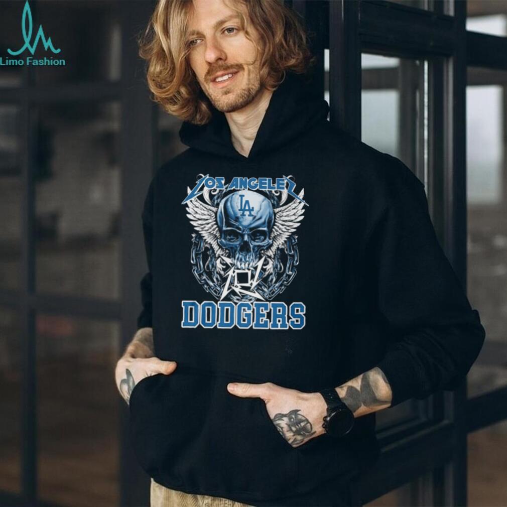 Los Angeles Dodgers Skull and Wings Heavy Metal T Shirt LA Dodgers Fan Merch Los Angeles Dodgers Skull and Wings Heavy Metal T Shirt LA Dodgers Fan Merch