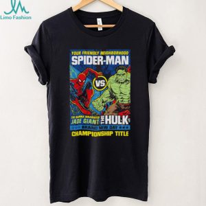 Marvel Spider Man vs The Hulk Comic Action Graphic T Shirt