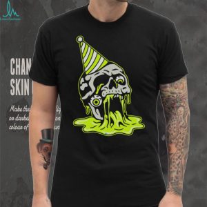 Melting Skull Party Hat Neon Slime Alternative Art T Shirt
