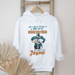 Miami Dolphins Charlie Brown Snoopy Faith Jesus T Shirt