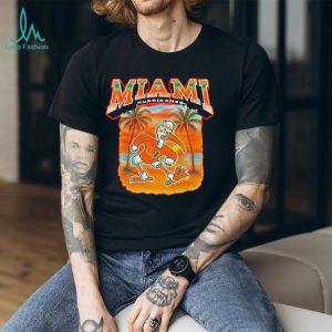 Miami Hurricanes Tropical Sunset College Mascot T Shirt