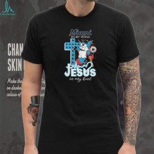 Miami Marlins Billy The Marlin Mascot Cross Heartbeat Jesus In My Heart T Shirt