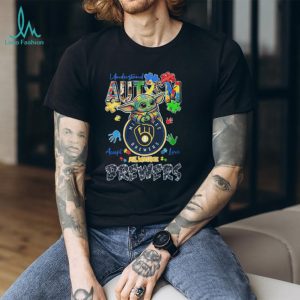 Milwaukee Brewers Baby Yoda Autism Awareness T Shirt Understand Accept Love