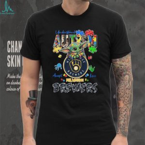 Milwaukee Brewers Baby Yoda Autism Awareness T Shirt Understand Accept Love