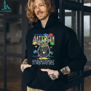 Milwaukee Brewers Baby Yoda Autism Awareness T Shirt Understand Accept Love