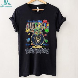 Milwaukee Brewers Baby Yoda Autism Awareness T Shirt Understand Accept Love