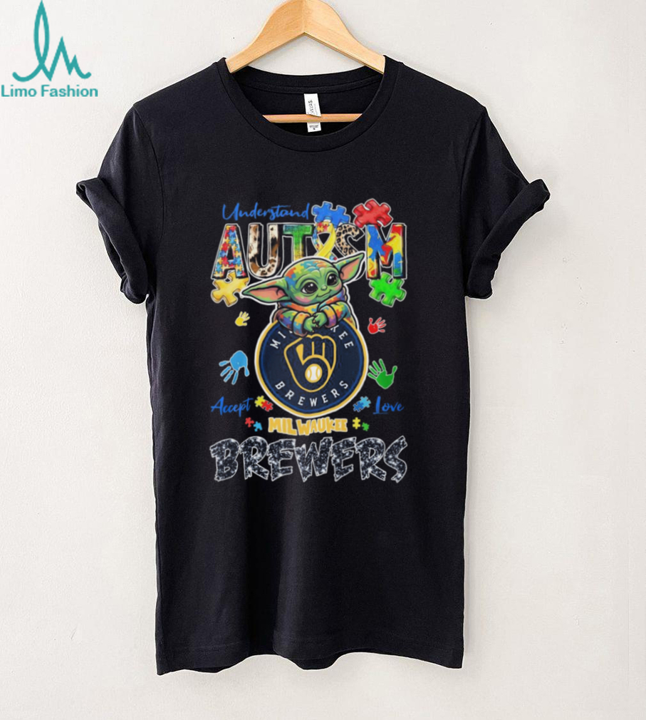 Milwaukee Brewers Baby Yoda Autism Awareness T Shirt Understand Accept Love Milwaukee Brewers Baby Yoda Autism Awareness T Shirt Understand Accept Love