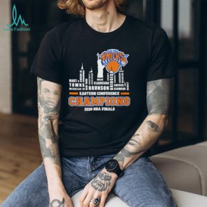 New York Knicks 2026 NBA Finals Eastern Conference Champions player names city skyline shirt