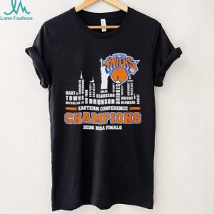 New York Knicks 2026 NBA Finals Eastern Conference Champions player names city skyline shirt