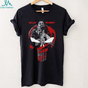 No Law No Mercy Skull Graphic Tactical Veteran Punisher Style T Shirt