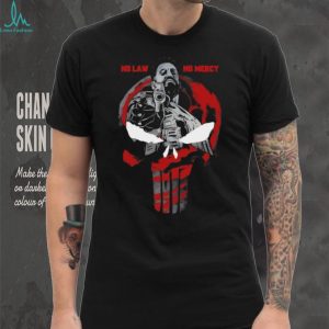 No Law No Mercy Skull Graphic Tactical Veteran Punisher Style T Shirt