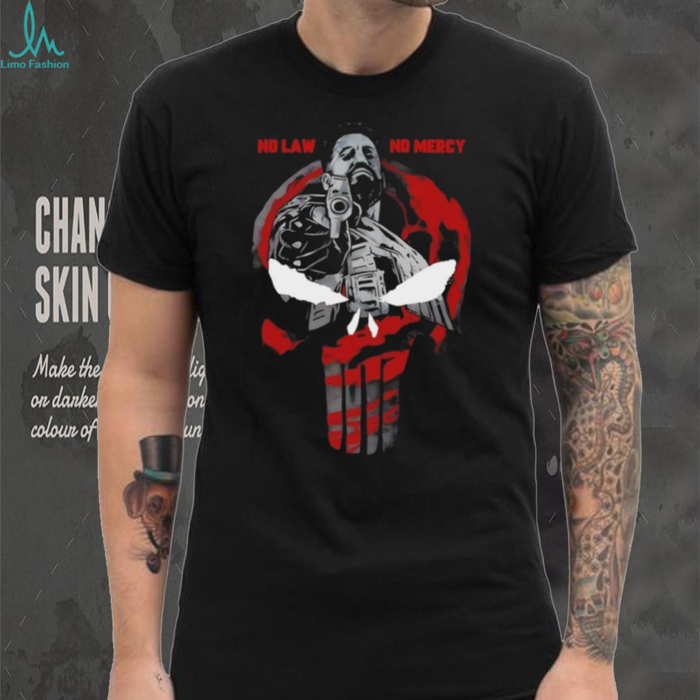 No Law No Mercy Skull Graphic Tactical Veteran Punisher Style T Shirt No Law No Mercy Skull Graphic Tactical Veteran Punisher Style T Shirt