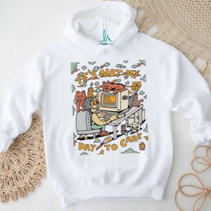 Not My Day To Care Retro Computer Cat Aesthetic T Shirt