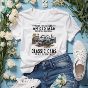 Old Man Classic Car Restoration 70s Mechanic T Shirt