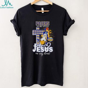 Pacers In My Veins Jesus In My Heart T Shirt Indiana Basketball Faith T Shirt