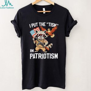 Patriotic Raccoon Soldier American Flag Graphic T Shirt
