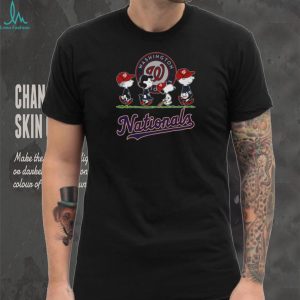 Peanuts Snoopy Charlie Brown Washington Nationals Baseball Characters Black Sweatshirt T Shirt